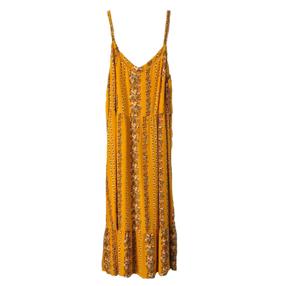 NWT Yellow Floral Maxi/Midi Dress XL